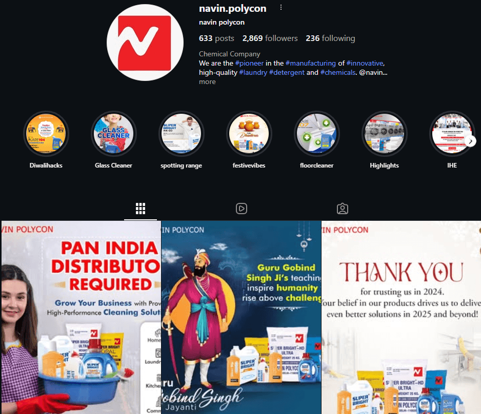 Social media strategy and account work for Navin Polycon