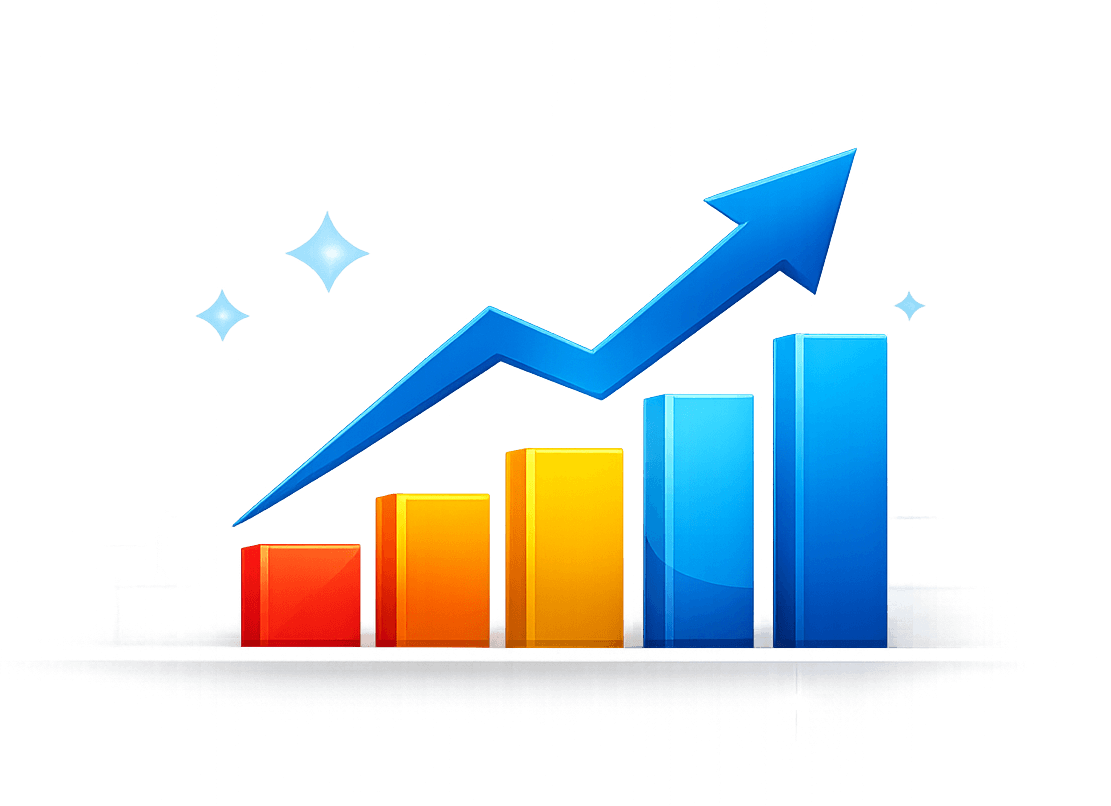 Performance marketing and growth chart visual