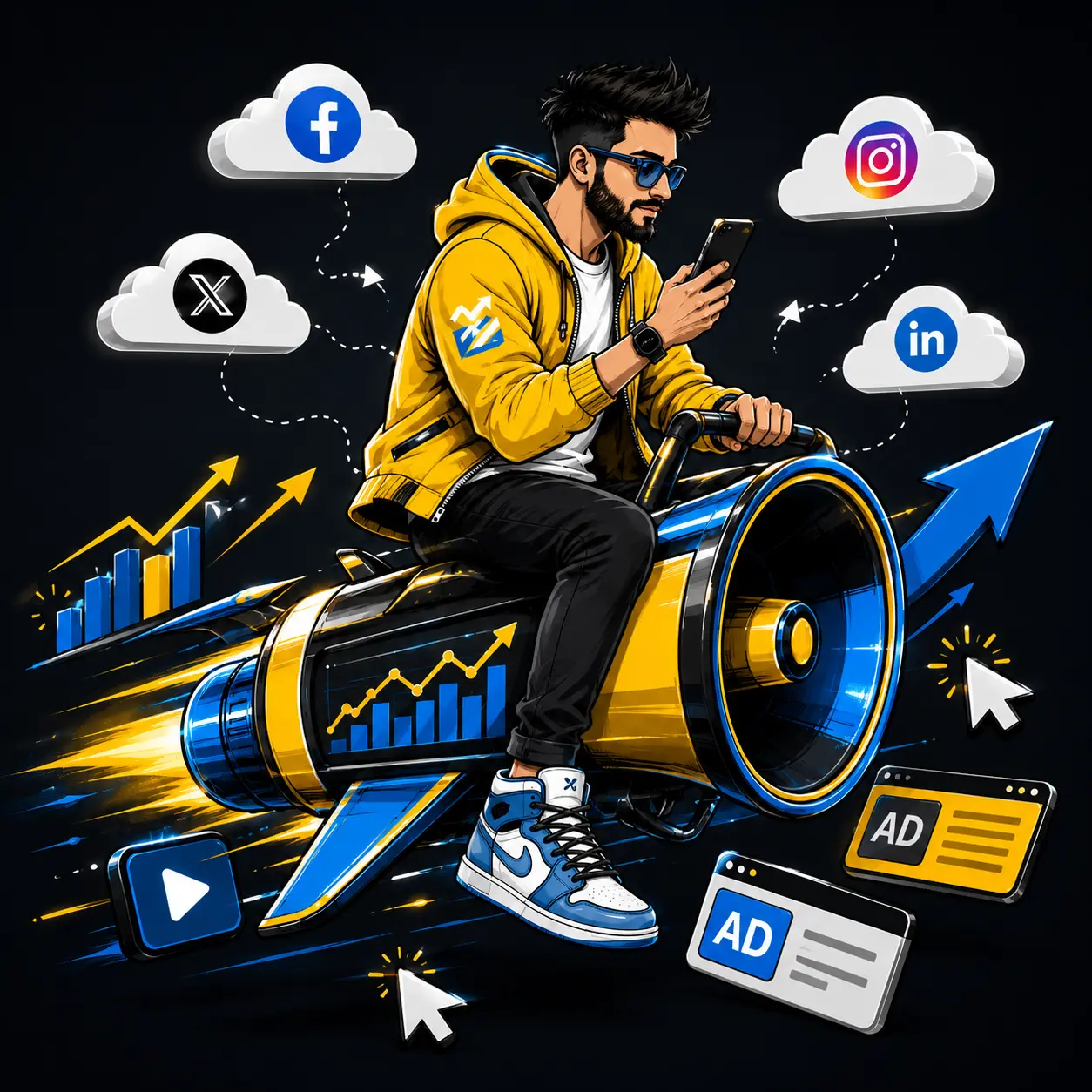 Digital marketing campaign illustration