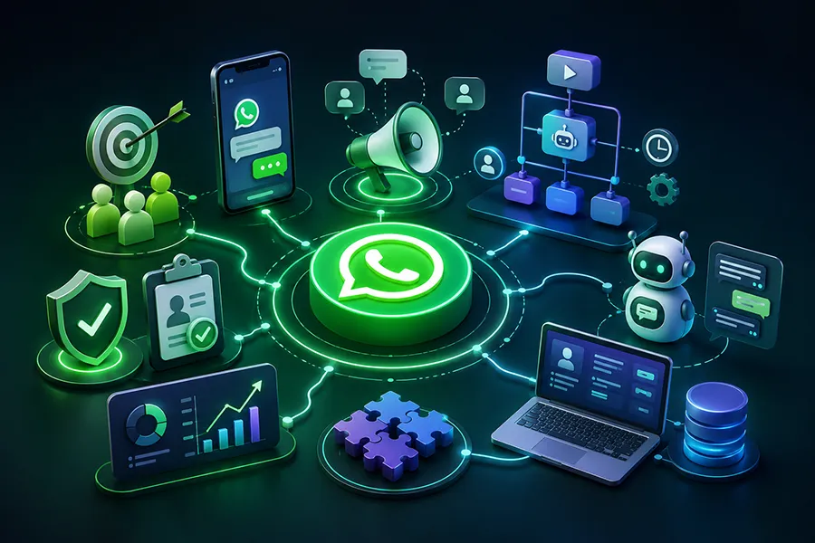 WhatsApp marketing automation and chatbot workflow